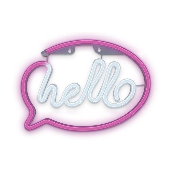EAN 5900495956217 - Forever Light Neon LED Light HELLO pink white Bat + USB FLNE15 Figura iluminada decorativa imagen 1