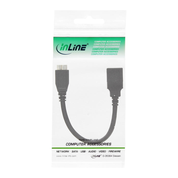 EAN 4043718220304 - InLine 31609 cable USB 0,15 m USB A Micro-USB B Negro imagen 2