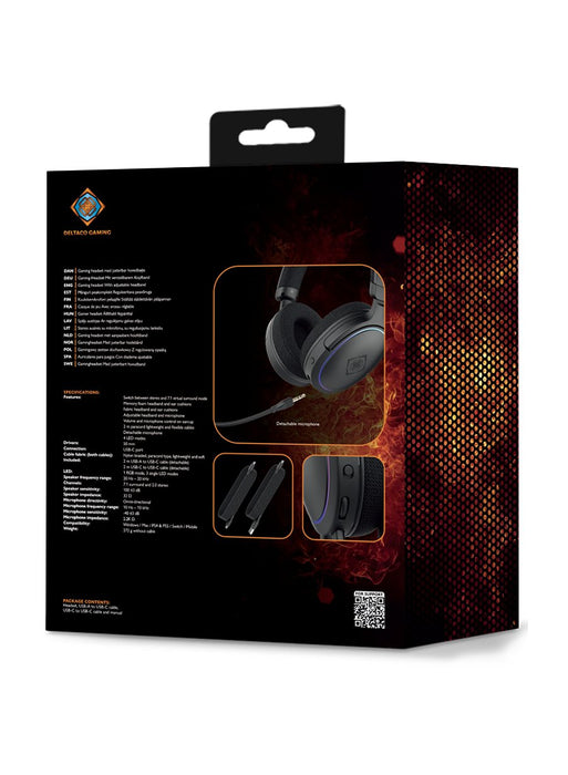 EAN 7333048060808 - Deltaco Gaming GAM-162 auricular y casco Auriculares Alámbrico Diadema Juego USB Type-C / USB Type-A Negr imagen 14