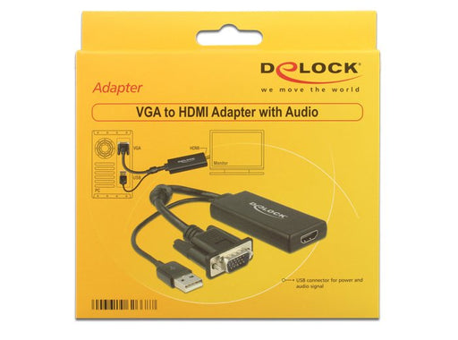 EAN 4043619626687 - DeLOCK 0.25m VGA+USB2.0-A/HDMI 0,25 m VGA (D-Sub) + USB Negro imagen 2