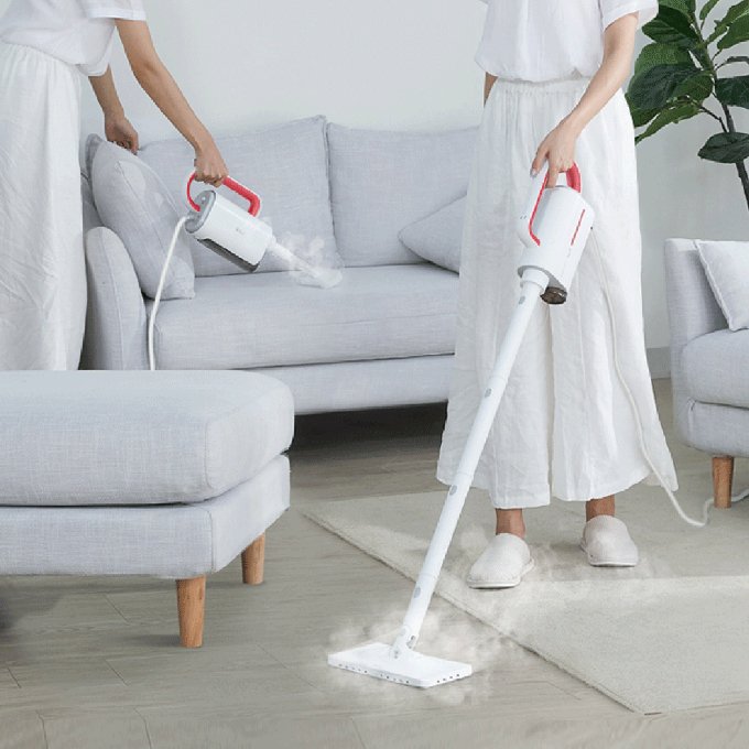 EAN 6955578033810 - Deerma ZQ610 limpiador a vapor Fregona a vapor 0,23 L 1600 W Rojo, Blanco imagen 3