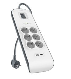 EAN 0745883659692 - Belkin BSV604vf2M Blanco 6 salidas AC 2 m imagen 1