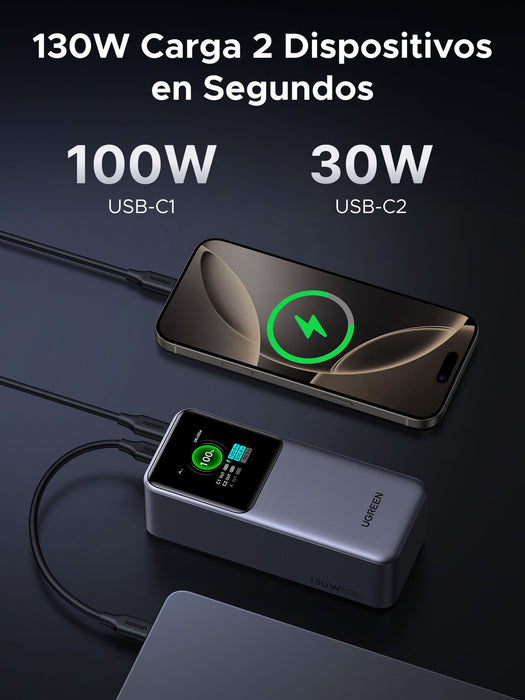 EAN 6941876242924 - Ugreen 20000mAh 130W Fast Charging Powerbank Litio Gris imagen 22
