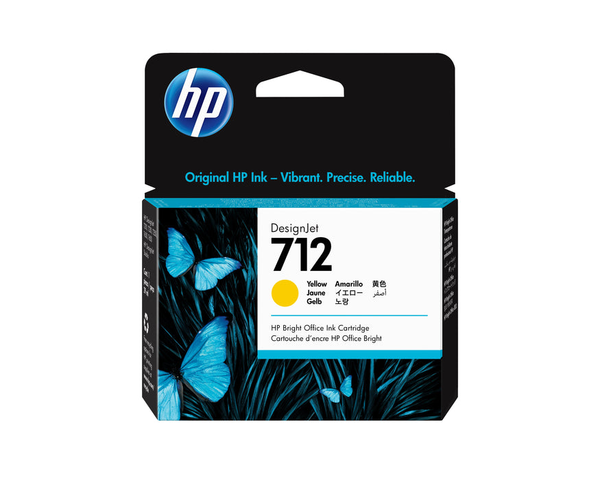 EAN 0193905352838 - HP 712 29-ml Yellow DesignJet Ink Cartridge cartucho de tinta 1 pieza(s) Original Rendimiento estándar imagen 1