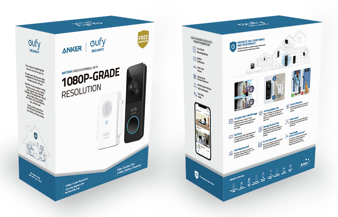 EAN 0194644025724 - Eufy Video Doorbell 1080p Negro, Blanco imagen 17