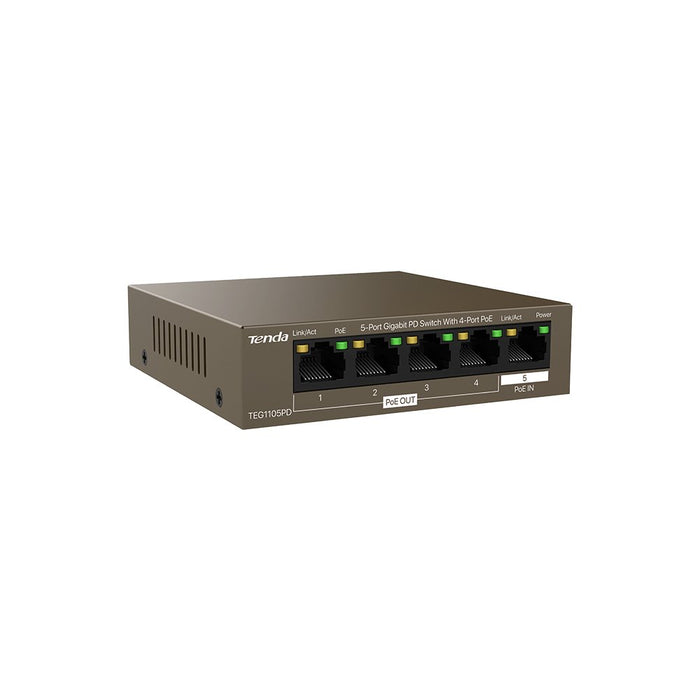 EAN 6932849431827 - Tenda TEG1105PD switch Gigabit Ethernet (10/100/1000) Energía sobre Ethernet (PoE) Marrón imagen 2