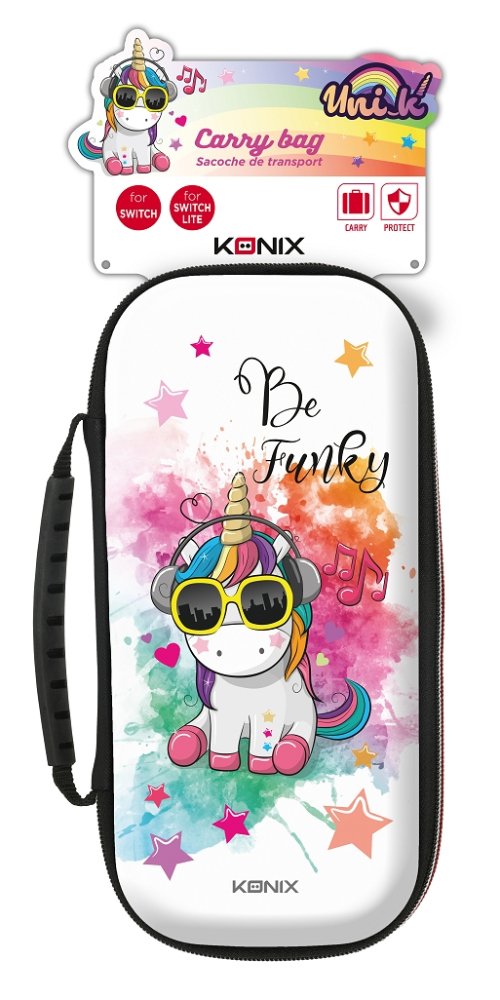 EAN 3328170279680 - Konix Unik Be Funky Funda protectora rígida Nintendo Nylon Multicolor, Blanco imagen 2