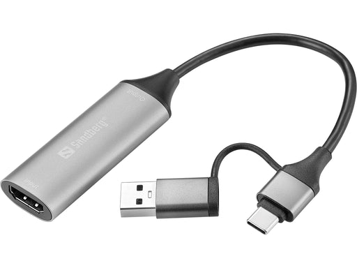 EAN 5705730136702 - Sandberg 136-70 adaptador de cable de vídeo HDMI tipo A (Estándar) USB Type-A + USB Type-C Gris imagen 1
