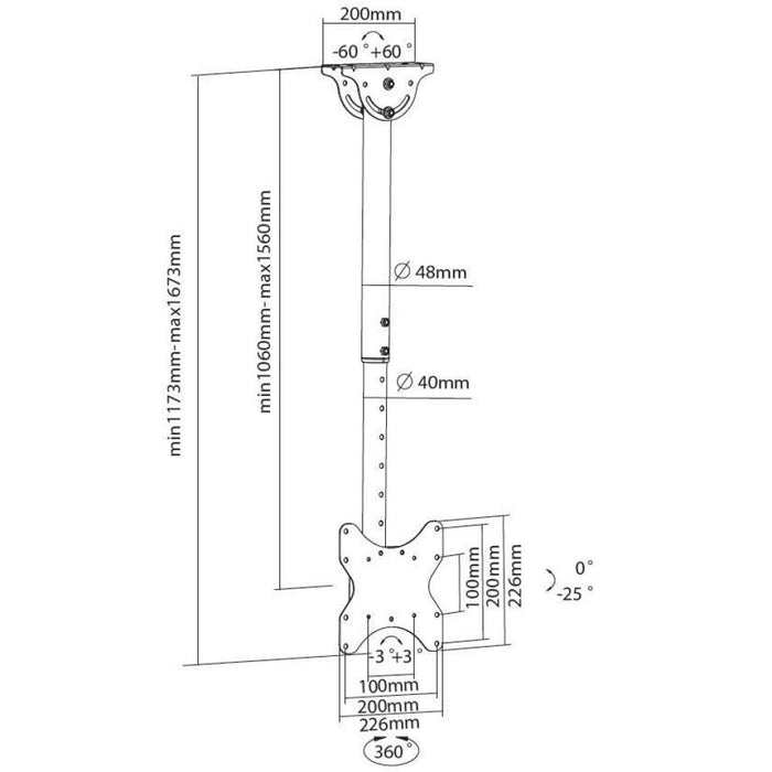 EAN 8054529020614 - Techly ICA-CPLB 922L soporte para pantalla de señalización 106,7 cm (42") Negro imagen 3