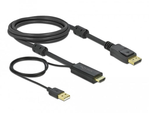 EAN 4043619859641 - DeLOCK 85964 adaptador de cable de vídeo HDMI tipo A (Estándar) DisplayPort + USB Type-A Negro imagen 1