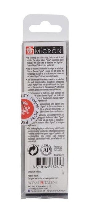 EAN 8710141132417 - Sakura Pigma Micron rotulador de punta fina Fino Negro 3 pieza(s) imagen 4