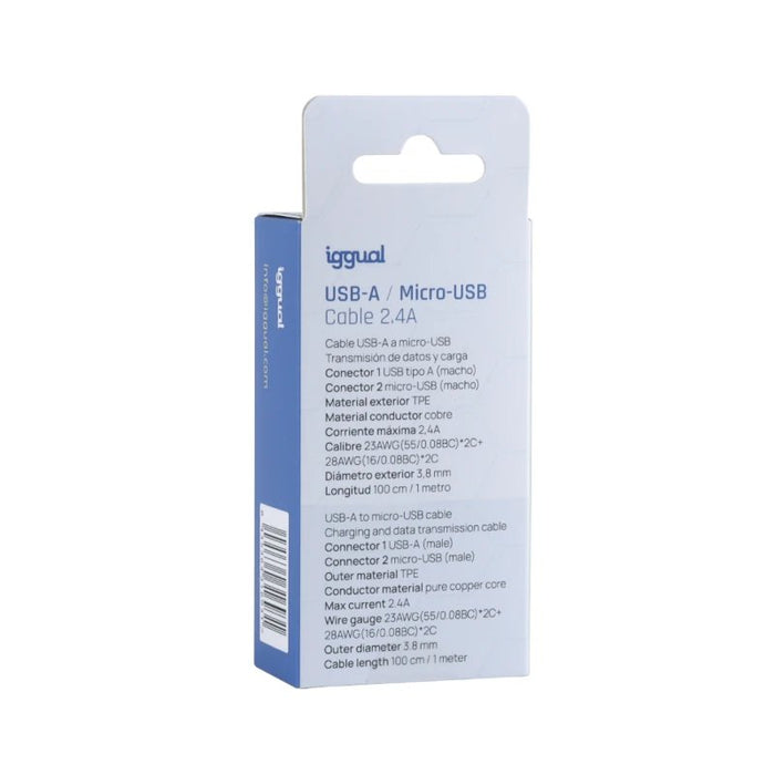 EAN 8435364316931 - iggual IGG316931 cable USB USB 2.0 1 m USB A Micro-USB A Blanco imagen 4