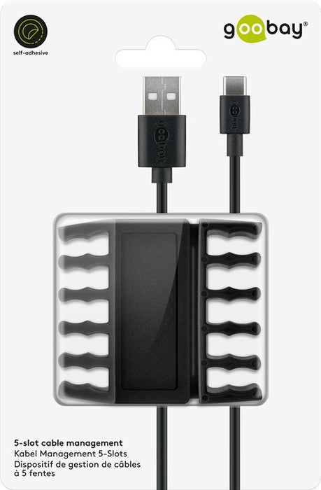 EAN 4040849704338 - Goobay 70433 organizador de cables Escritorio Soporte para cables Negro 2 pieza(s) imagen 12
