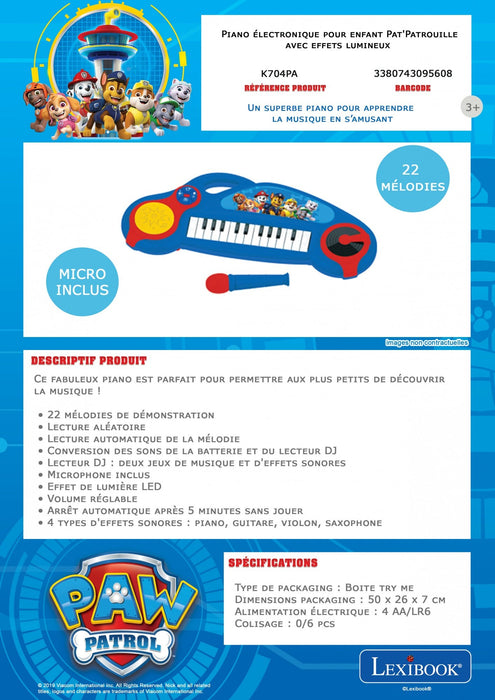 EAN 3380743095608 - Lexibook Paw Patrol K704PA juguete musical imagen 2