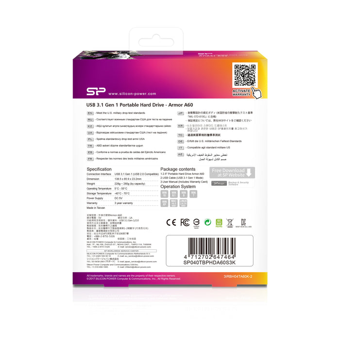 EAN 4712702647464 - Silicon Power Armor A60 disco duro externo 4 TB 2.5" Micro-USB B 3.2 Gen 1 (3.1 Gen 1) Negro, Verde imagen 7