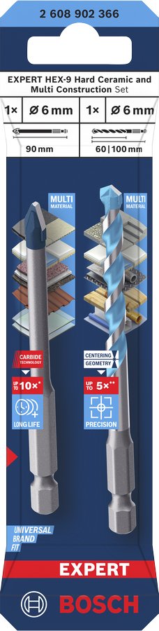 EAN 6949509245571 - Bosch HEX-9 Juego de brocas 2 pieza(s) imagen 2