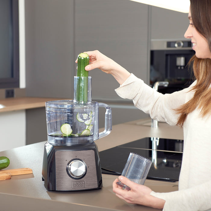 EAN 8432406250055 - Black & Decker BXFPA1200E robot de cocina 1200 W 1,5 L Negro, Acero inoxidable imagen 7