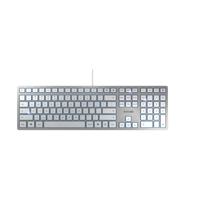 EAN 4025112088636 - CHERRY KC 6000 Slim teclado Universal USB Inglés de EE. UU. Plata, Blanco imagen 1