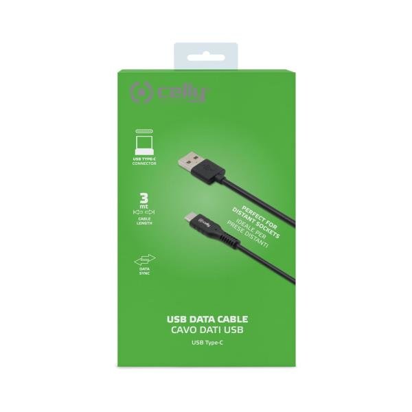 EAN 8021735744788 - Celly USB-C3MBK cable USB 3 m USB A USB C Negro imagen 2