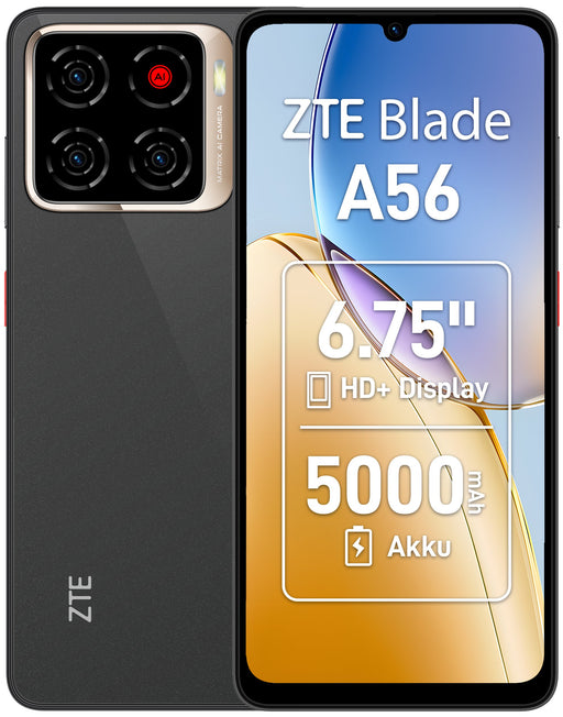 EAN 6902176146039 - ZTE Blade A56 17,1 cm (6.75") SIM doble Android 15 4G USB Tipo C 4 GB 64 GB 5000 mAh Negro imagen 1