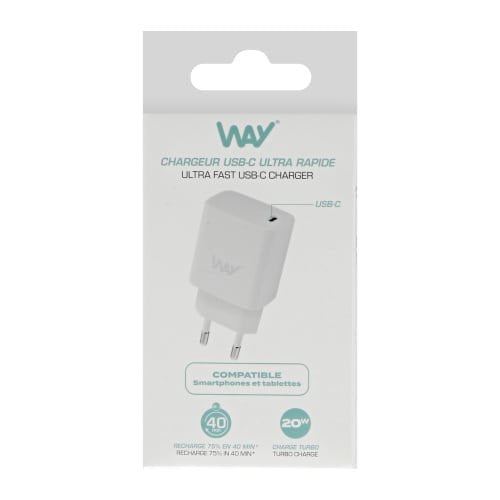 EAN 3303170114582 - T'nB WCHPD20W cargador de dispositivo móvil Universal Blanco Corriente alterna Carga rápida Interior imagen 5