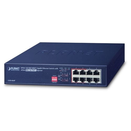 EAN 4711213685934 - PLANET GSD-804P switch No administrado Gigabit Ethernet (10/100/1000) Energía sobre Ethernet (PoE) 1U Azu imagen 1