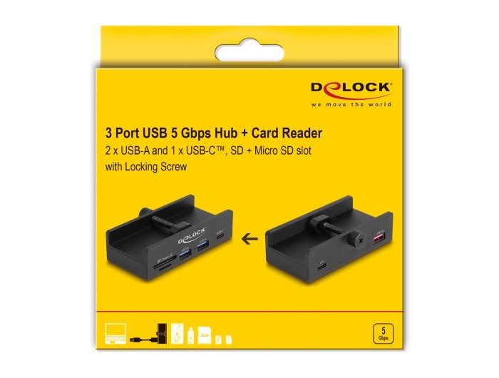 EAN 4043619642632 - DeLOCK 64263 hub de interfaz USB 2.0 Type-A 5000 Mbit/s Negro imagen 5