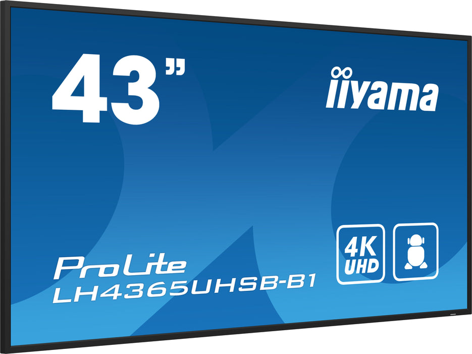 EAN 4948570123551 - iiyama LH4365UHSB-B1 pantalla de señalización Diseño de quiosco 108 cm (42.5") LED Wifi 800 cd / m² 4K Ul imagen 3