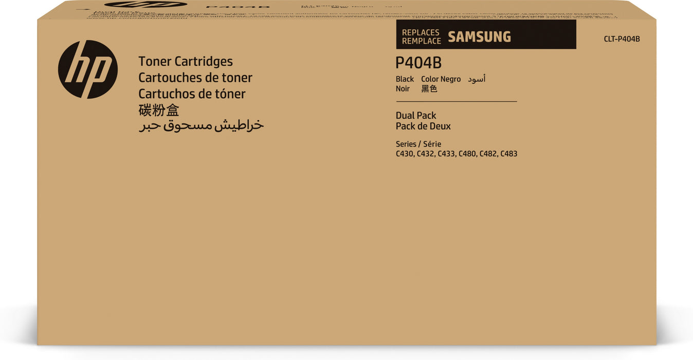EAN 0191628463404 - Samsung CLT-P404B 2-pack Black Original Toner Cartridge cartucho de tóner 2 pieza(s) imagen 1