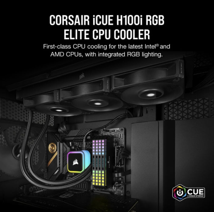EAN 840006648109 - Corsair H100i Procesador Sistema de refrigeración líquida todo en uno 12 cm Negro 1 pieza(s) imagen 2