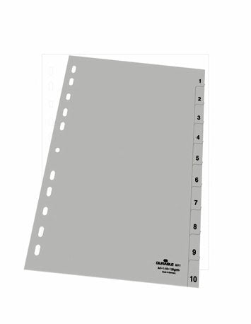 EAN 4005546665580 - Durable 6511-10 Separador numérico con pestaña Polipropileno (PP) Gris imagen 2