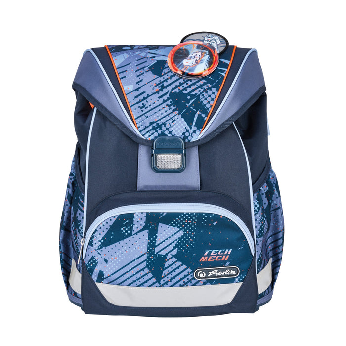 EAN 4008110396767 - Herlitz UltraLight Plus TechMech juego de mochila escolar Niño Poliéster Azul, Naranja imagen 2