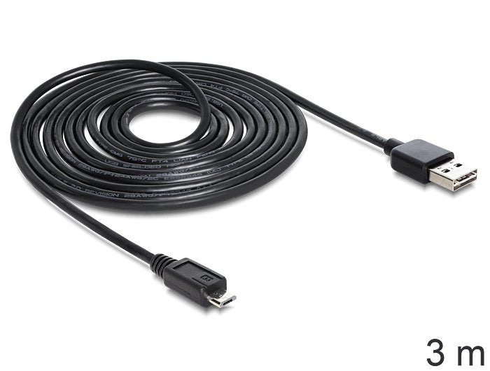 EAN 4043619833689 - DeLOCK EASY-USB 2.0-A - USB 2.0 micro-B, 3m cable USB USB A Micro-USB B Negro imagen 2