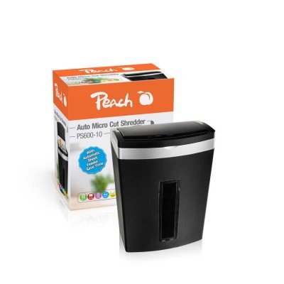 EAN 7640182385385 - Peach PS600-10 triturador de papel Microcorte 63 dB Negro, Plata imagen 1