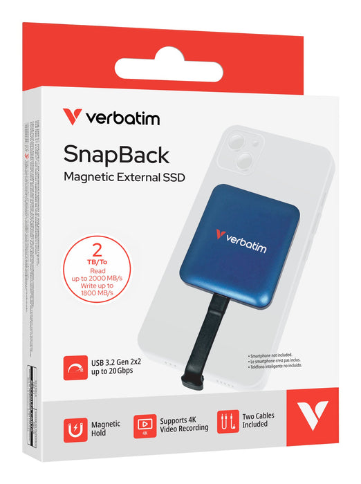EAN 23942320760 - Verbatim SnapBack SSD 2 TB USB Tipo C USB 3.2 Gen 2x2 Azul imagen 4