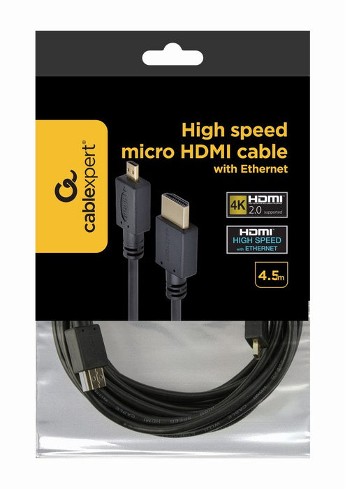 EAN 8716309072878 - Gembird 4.5m HDMI-M/micro HDMI-M cable HDMI 4,5 m HDMI tipo A (Estándar) HDMI tipo D (Micro) Negro imagen 1