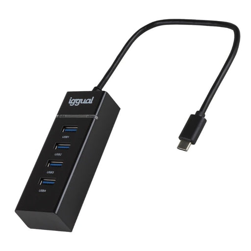 EAN 8435364319239 - iggual IGG319239 hub de interfaz USB 3.2 Gen 1 (3.1 Gen 1) Type-C 5000 Mbit/s Negro imagen 1