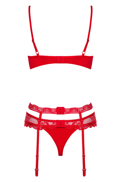 EAN 5901688211519 - Obsessive Heartina Conjunto de lencería Rojo Elastano, Poliamida imagen 3