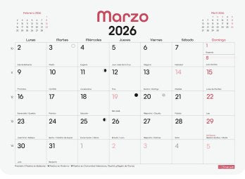 EAN 8422952407126 - Finocam 787047326 calendario Pared imagen 4