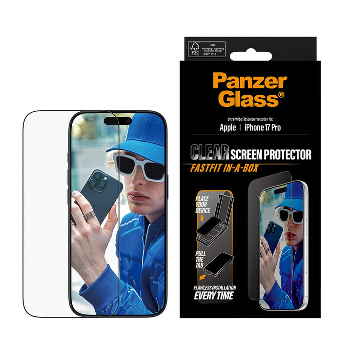 EAN 5715685026690 - PanzerGlass ® Screen Protector w. Black Frame iPhone 17 Pro | Ultra-Wide Fit w. FASTFIT IN-A-BOX Protecto imagen 2