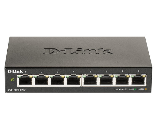 EAN 0790069453304 - D-Link DGS-1100-08V2 Gestionado L2 Gigabit Ethernet (10/100/1000) Negro imagen 1