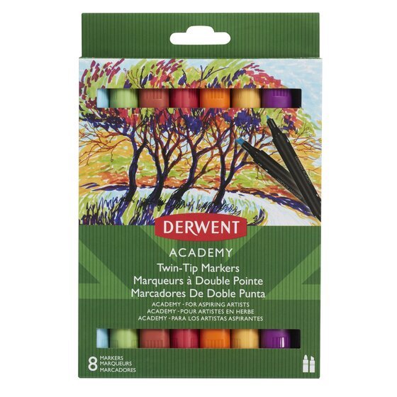 EAN 0043100982081 - Derwent Academy marcador 8 pieza(s) Punta de cincel Multicolor imagen 3