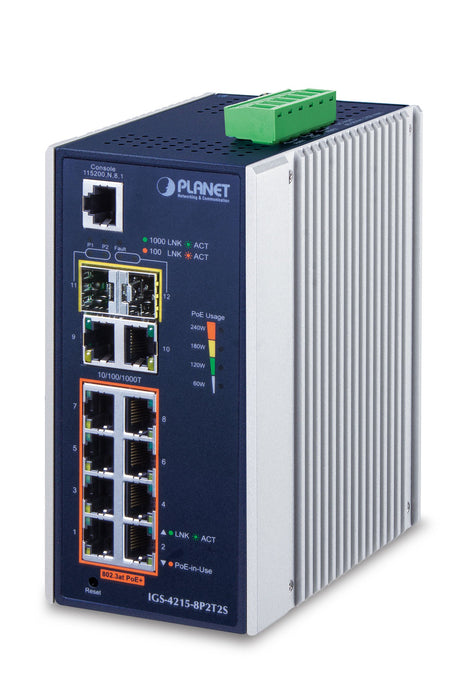 EAN 4711605282819 - PLANET IGS-4215-8P2T2S switch Gestionado L2/L4 Gigabit Ethernet (10/100/1000) Energía sobre Ethernet (PoE imagen 1