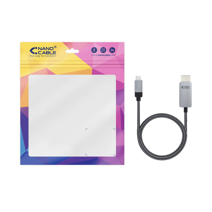 EAN 8433281009905 - Nanocable 10.15.5103 adaptador de cable de vídeo 3 m USB Tipo C HDMI Aluminio, Negro imagen 6