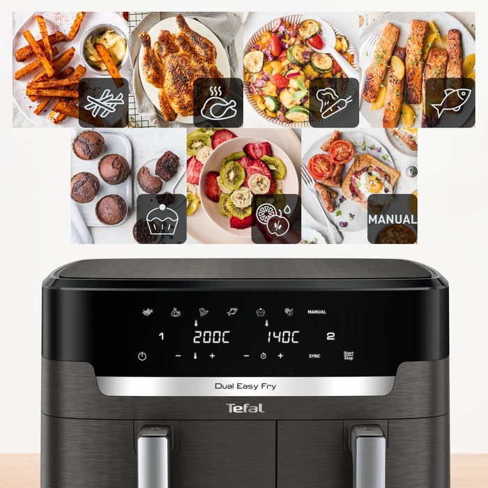 EAN 3045380026674 - Tefal Easy Fry Dual XXL EY942HE0 freidora Doble 11 L Independiente 2020 W Freidora de aire caliente Gris imagen 7