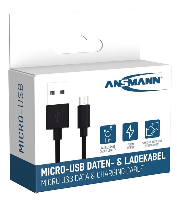 EAN 4013674176885 - Ansmann 1700-0129 cable USB 1 m USB A Micro-USB B Negro imagen 6