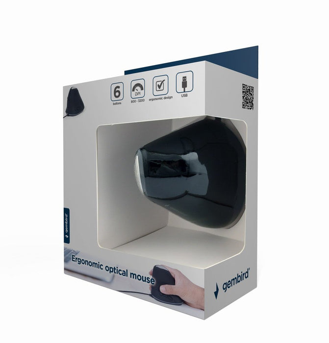 EAN 8716309109000 - Gembird MUS-ERGO-03 ratón Oficina mano derecha USB tipo A Óptico 3200 DPI imagen 2