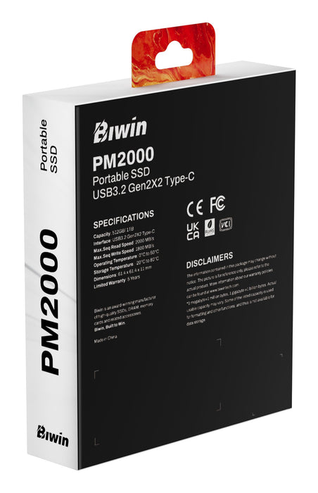 EAN 6955914639133 - Biwin PM2000 512 GB USB Tipo C USB 3.2 Gen 2x2 Blanco imagen 15
