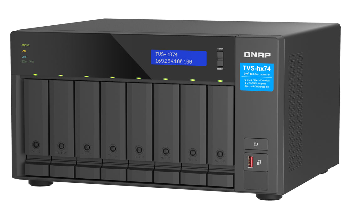 EAN 4711103084465 - QNAP TVS-H874T-I9-64G servidor de almacenamiento NAS Torre Intel® Core™ i9 64 GB DDR4 0 TB QNAP QTS Negro imagen 5