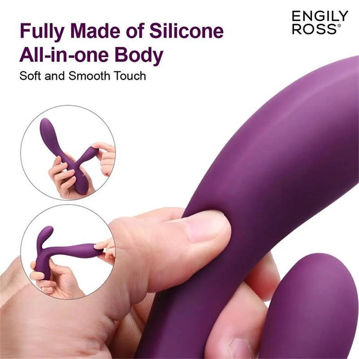 Bacall 2.0 Vibrador Silicona Liquida Inyectada Doble Motor Usb Púrpura